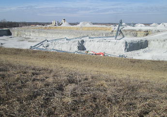 Open pit limestone mine operation