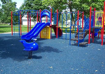 James Port playground with scrap tire surfacing material