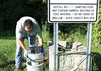 Monitoring water at a wastewater treatment plant