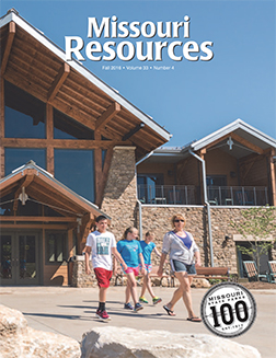 Visitors enter and exit the Bett Lea Lodge at Echo Bluff State Park.