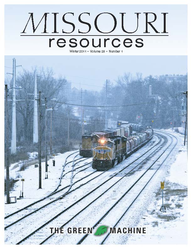 Snow on Union Pacific Tracks in Jefferson City.