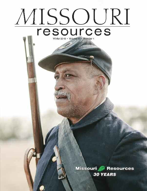 Omar Reed from Muskogee, Okla. was one of several Civil War re-enactors at the grand opening of the Battle of Island Mound State Historic Site near Butler.