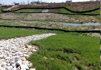 Land disturbance construction site that has implemented storm water prevention practices