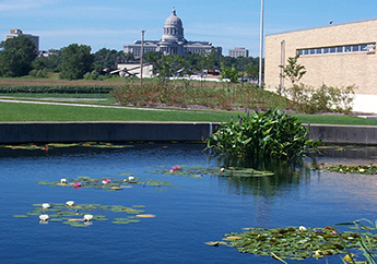 The Missouri State Capitol as seen from the Jefferson City Water Treatment Plant