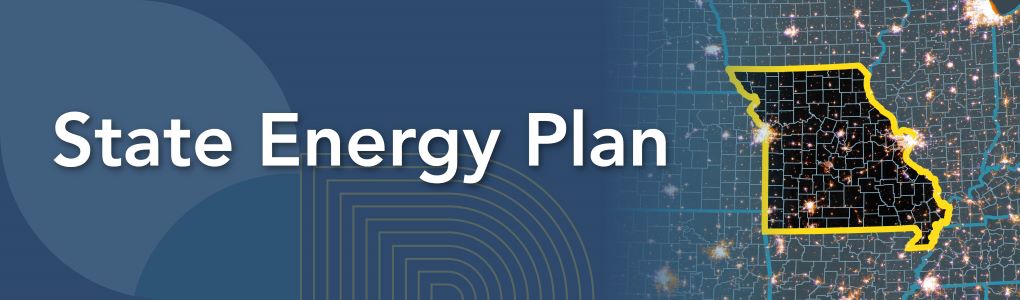 Outline of the state of Missouri with "State Energy Plan" text