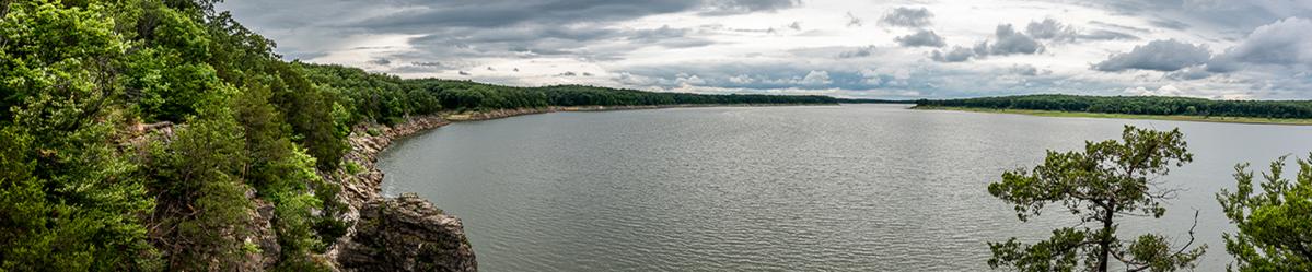 Cliffs overlooking Mark Twain Lake