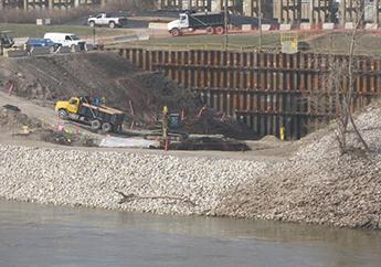 U.S. Army Corps of Engineers excavating contamination at the St. Louis Downtown sites resulting from the Manhattan Project