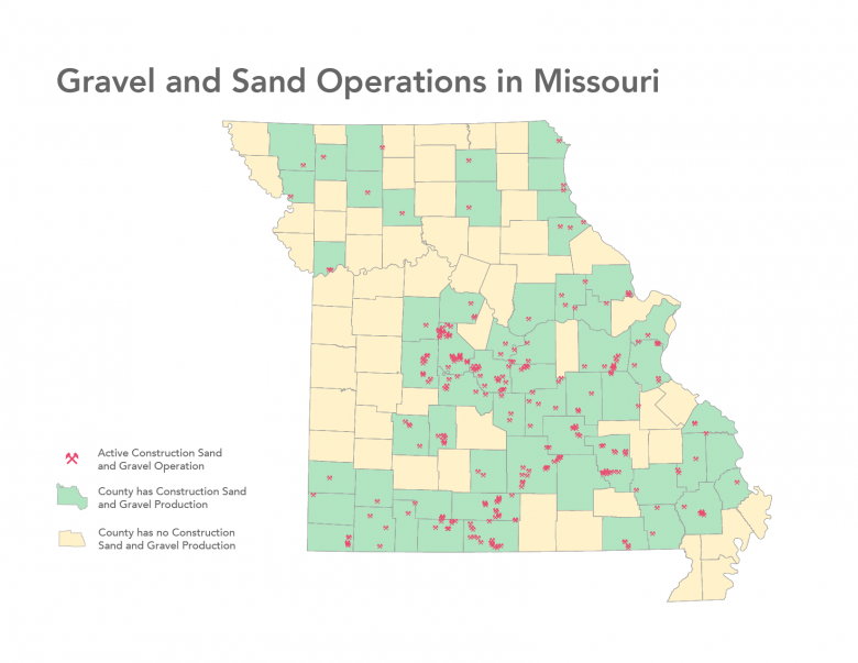 MGS Sand and Gravel Production Map