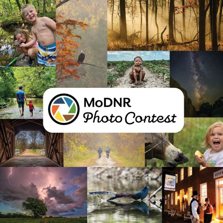 MoDNR photo contest logo with a composite photo including all winning photographs
