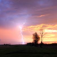 Natural Resources Category Finalist - Pam Stewart, Lightening Bolt at Sunrise, Higbee, MO