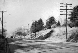 Photograph of air quality taken on Clayton Road in St. Louis County on "Black Tuesday in St. Louis," Nov. 28, 1939.