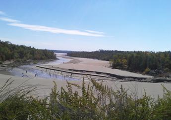 Lead tailings in Strother Creek from Doe Run's Buick Mine/Mill facility