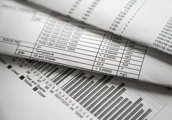 A stack of several examples of analytical sample test results