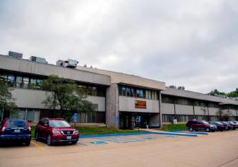 Front entrance of the department's 1730 E. Elm St. office building