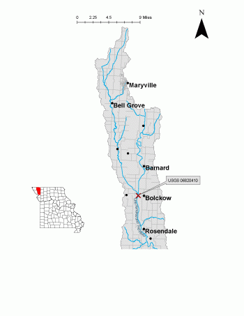 Streamgage - One Hundred and Two River near Bolckow Figure 1