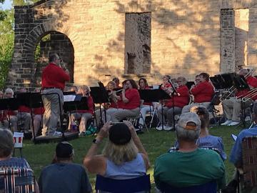 Attendees watch performers at 2022 Ha Ha Tonka concert at the castle