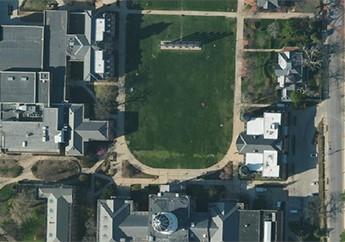 Arial image of the University of Missouri-Columbia campus