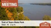 Fall foliage on bluff overlooking water at Trail of Tears State park.